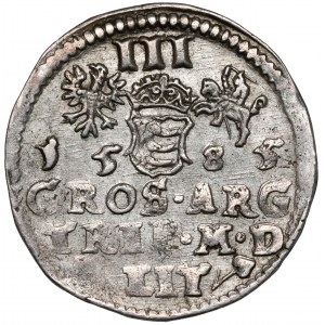 Stefan Batory, Trojak Wilno 1585 - bez herbu - zbroja