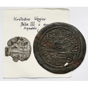 Węgry, Denar Władysława Warneńczyka i pieniądz miedziany - zestaw (2szt)