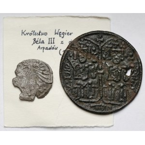 Węgry, Denar Władysława Warneńczyka i pieniądz miedziany - zestaw (2szt)