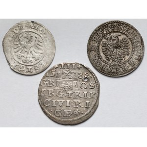 Zygmunt I Stary, Stefan Batory i Zygmunt III Waza, Półgrosz, Szeląg i Trojak - zestaw (3szt)