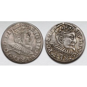 Zygmunt III Waza, Trojaki Ryga 1592-1598 - zestaw (2szt)
