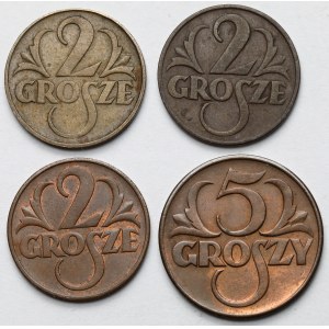 2-5 groszy 1923-1939 - zestaw (4szt)
