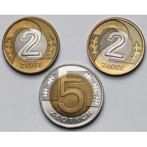 2-5 złotych 1994-1995 - zestaw (3szt)