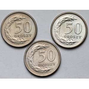 50 groszy 1990-1992 - zestaw (3szt)