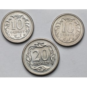 10-20 groszy 1990-1993 - zestaw (3szt)