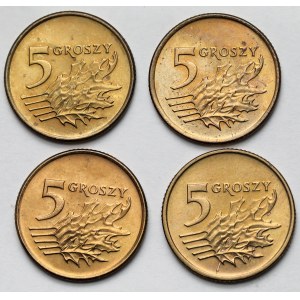 5 groszy 1990-1993 - zestaw (4szt)