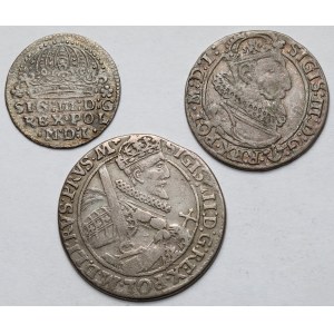 Zygmunt III Waza, Grosz, Szóstak i Ort 1613-1624 - zestaw (3szt)