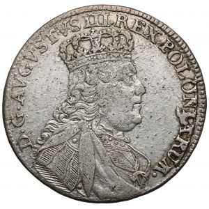 August III Sas, Ort Lipsk 1754 EC - wąska głowa
