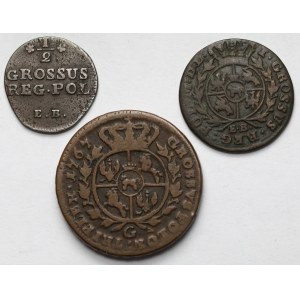 Poniatowski, Półgrosz, Grosz i Trojak 1767-1787 - zestaw (3szt)