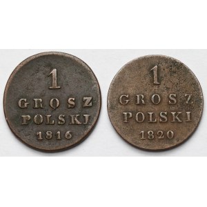 1 grosz polski 1816 i 1820 IB - zestaw (2szt)