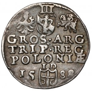 Zygmunt III Waza, Trojak Olkusz 1588 - duża głowa - rzadki