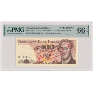 100 zł 1982 - WZÓR - HG 0000000 - No.0124