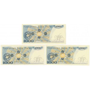 1.000 zł 1982 - FE, FP, FR - zestaw (3szt)