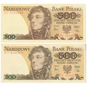 500 zł 1982 - CY, DY - zestaw (2szt)