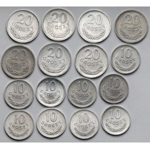 10 i 20 groszy 1966-1985 - mennicze - zestaw (16szt)