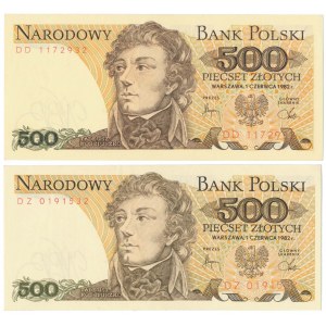 500 zł 1982 - DD, DZ - zestaw (2szt)