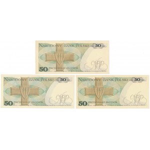 50 zł 1986-1988 - FM, FP, GD - zestaw (3szt)