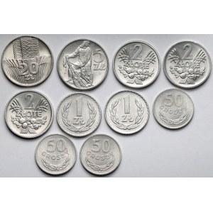 50 groszy - 20 złotych 1973-1976 - mennicze - zestaw (10szt)