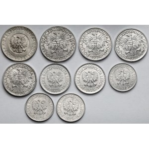 50 groszy - 20 złotych 1973-1976 - mennicze - zestaw (10szt)