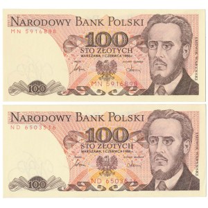 100 zł 1986 - MN, ND - zestaw (2szt)