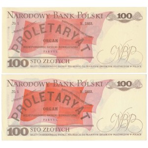100 zł 1986 - MN, ND - zestaw (2szt)