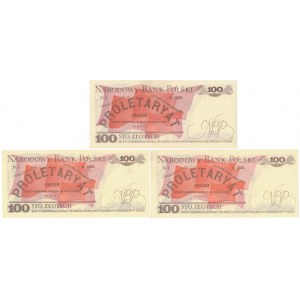 100 zł 1986 - LS, NK, NL - zestaw (3szt)