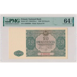 20 złotych 1946 - A - mała litera
