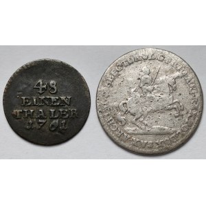 August III Sas, Dwugrosz wikariacki 1741 i 1/48 talara 1761 - zestaw (2szt)