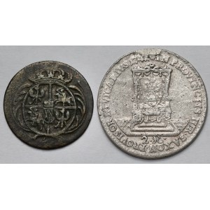 August III Sas, Dwugrosz wikariacki 1741 i 1/48 talara 1761 - zestaw (2szt)
