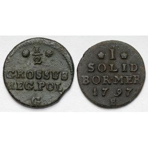 Poniatowski, Półgrosz 1767-G i Prusy Południowe, Szeląg 1797-E, Królewiec - zestaw (2szt)