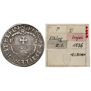 Zygmunt I Stary, Trojak Elbląg 1536 - ex. Kałkowski