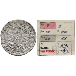 Zygmunt III Waza, Grosz Kraków 1606 - z krzyżem - ex. Kałkowski