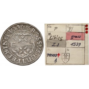 Zygmunt I Stary, Grosz Elbląg 1539 - gwiazda - ex. Kałkowski