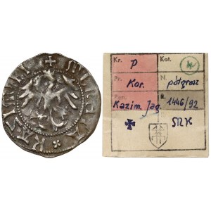 Kazimierz IV Jagiellończyk, Półgrosz Kraków - litery MK - ex. Kałkowski