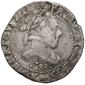Henryk Walezy, 1/2 franka (demi franc) 1588-K, Bordeaux