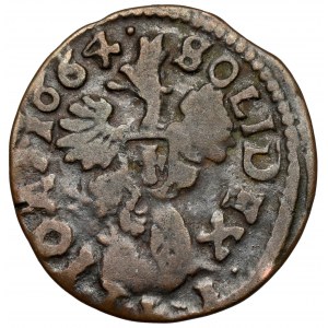 Jan II Kazimierz, Boratynka koronna 1664 - efektowny destrukt (dwie daty)