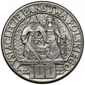 Próba NIKIEL 100 złotych 1960 Mieszko... postacie - z deseniem