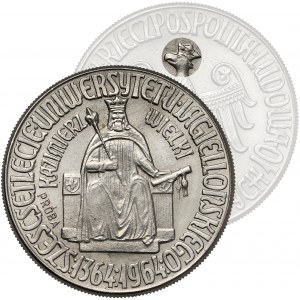 Próba NIKIEL 10 złotych 1964 Kazimierz Wielki - orzeł w KORONIE