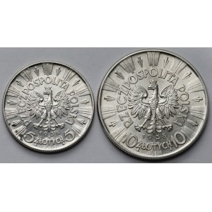 Piłsudski 5 i 10 złotych 1938 - zestaw (2szt)