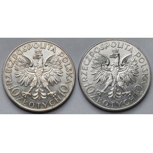 10 złotych 1933 Sobieski i Traugutt - zestaw (2szt)