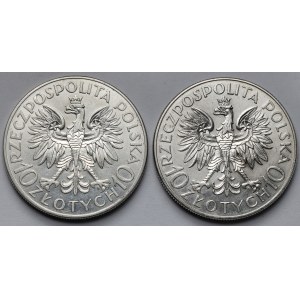10 złotych 1933 Sobieski i Traugutt - zestaw (2szt)