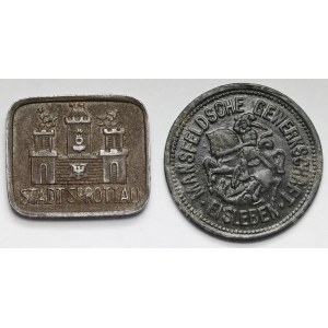 Sprottau (Szprotawa) i Eisleben, 10 fenigów 1917-1918 - zestaw (2szt)
