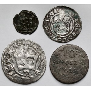 Władysław II Jagiełło, Zygmunt I Stary i Powstanie Listopadowe, od denara do 10 groszy - zestaw (4szt)