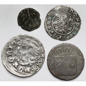Władysław II Jagiełło, Zygmunt I Stary i Powstanie Listopadowe, od denara do 10 groszy - zestaw (4szt)