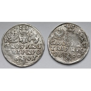 Zygmunt III Waza, Trojaki Poznań 1600 i 1601 - zestaw (2szt)