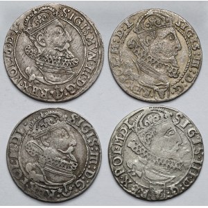 Zygmunt III Waza, Szóstak Kraków 1623-1626 - zestaw (4szt)