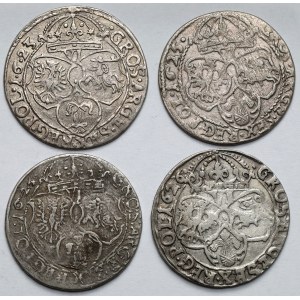Zygmunt III Waza, Szóstak Kraków 1623-1626 - zestaw (4szt)