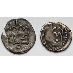 Władysław III Warneńczyk i Kazimierz IV Jagiellończyk, Denary Kraków - zestaw (2szt)