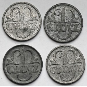 Generalna Gubernia, 1 grosz 1939 - zestaw (4szt)
