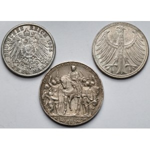 Niemcy, 2-5 marek 1905-1971 - fałszerstwa z epoki - zestaw (3szt)